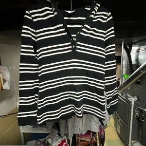 Black and White Striped Hoodie Size Medium Giveaway